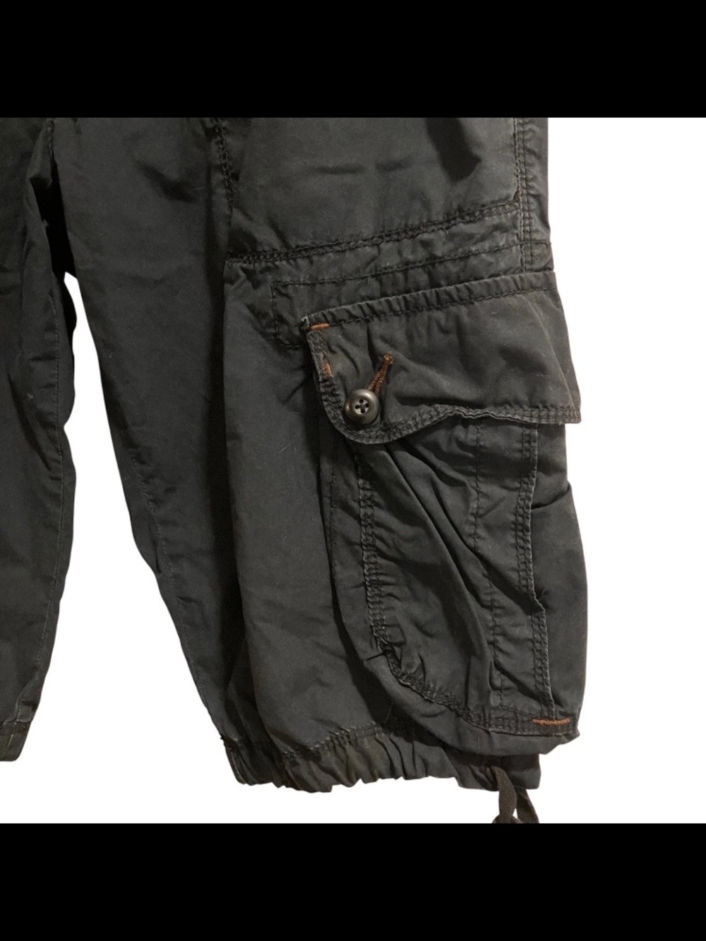 Y2K VTG Polo Jeans Co Ralph Lauren Bermuda Cargo Shorts Black Size 6 - Picture 3 of 8